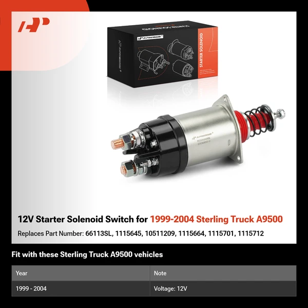 12V Starter Solenoid Switch for 1999-2004 Sterling Truck A9500