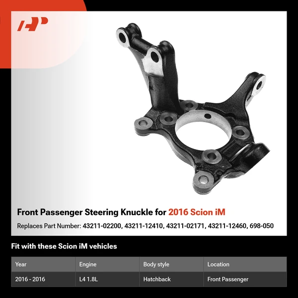 Front Passenger Steering Knuckle for 2016 Scion iM