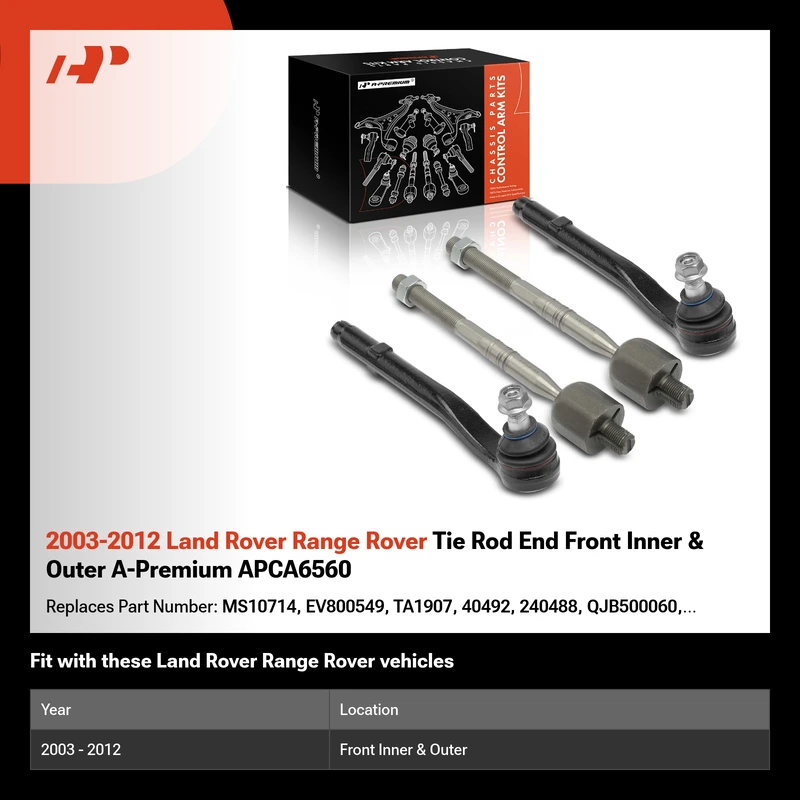 2003-2012 Land Rover Range Rover Tie Rod End Front Inner & Outer A-Premium APCA6560