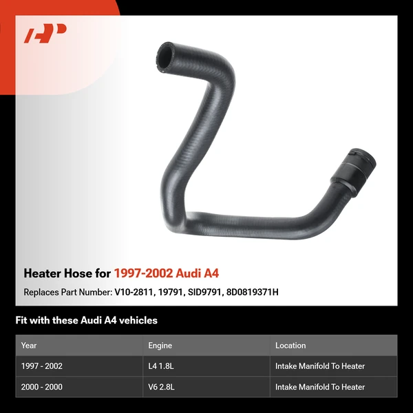 Heater Hose for 1997-2002 Audi A4