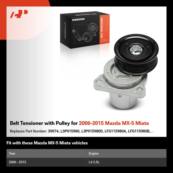 Belt Tensioner with Pulley for 2006-2015 Mazda MX-5 Miata