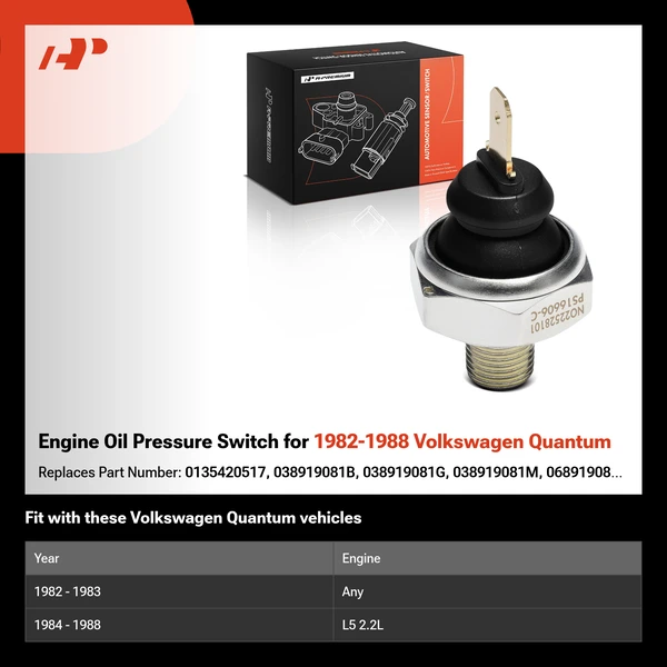 Engine Oil Pressure Switch for 1982-1988 Volkswagen Quantum