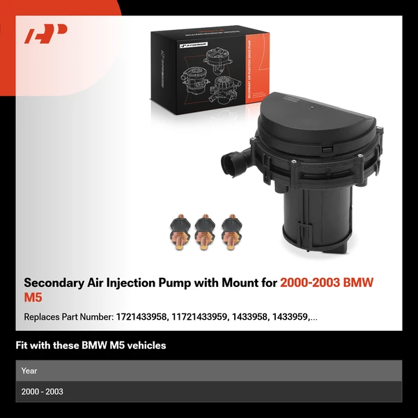 Secondary Air Injection Pump with Mount for 2000-2003 BMW M5