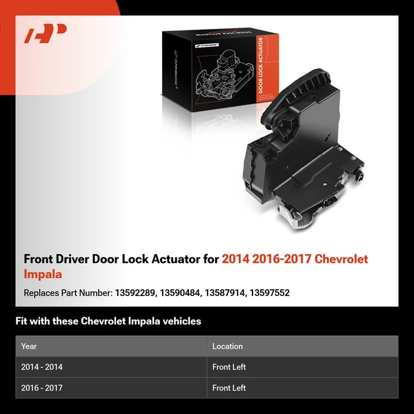 Front Driver Door Lock Actuator for 2014 2016-2017 Chevrolet Impala