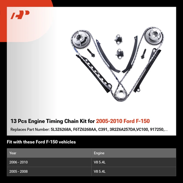 13 Pcs Engine Timing Chain Kit for 2005-2010 Ford F-150