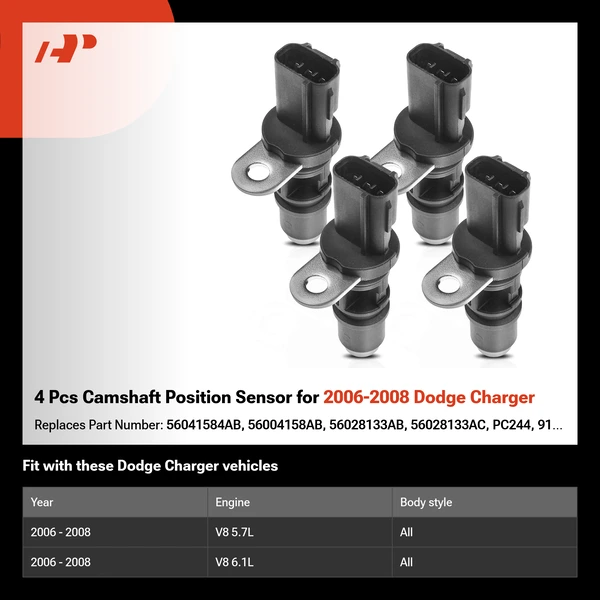 4 Pcs Camshaft Position Sensor for 2006-2008 Dodge Charger