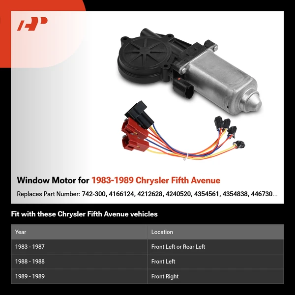 Window Motor for 1983-1989 Chrysler Fifth Avenue