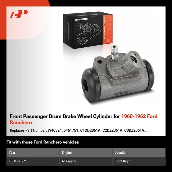 Front Passenger Drum Brake Wheel Cylinder for 1960-1962 Ford Ranchero