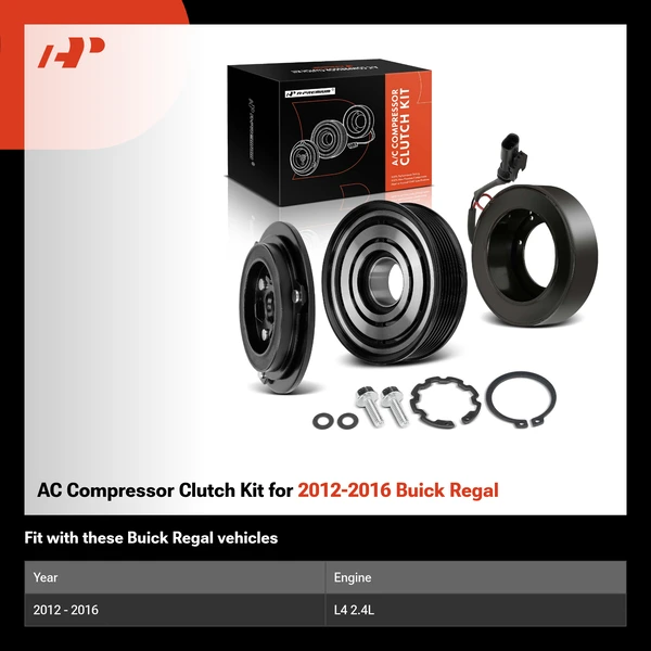 AC Compressor Clutch Kit for 2012-2016 Buick Regal
