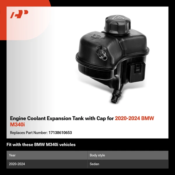 Engine Coolant Expansion Tank with Cap for 2020-2024 BMW M340i