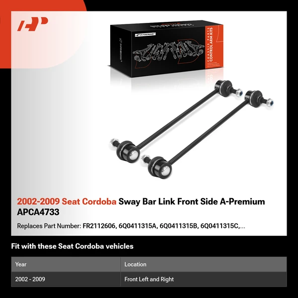 2002-2009 Seat Cordoba Sway Bar Link Front Side A-Premium APCA4733