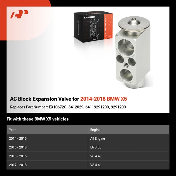 AC Block Expansion Valve for 2014-2018 BMW X5