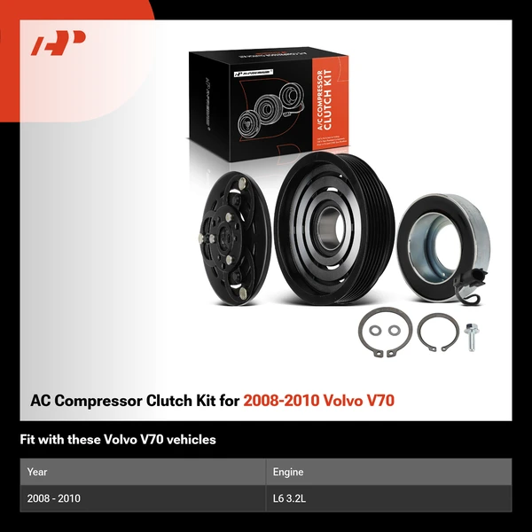 AC Compressor Clutch Kit for 2008-2010 Volvo V70