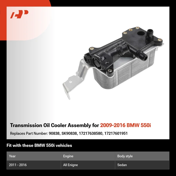 Transmission Oil Cooler Assembly for 2009-2016 BMW 550i