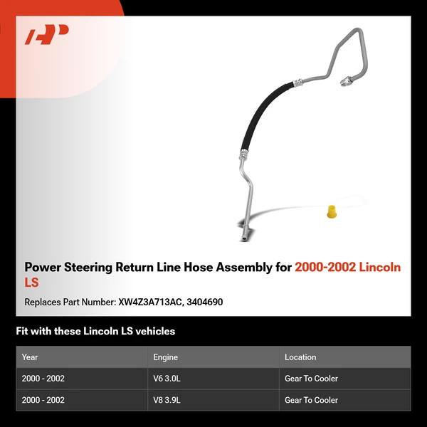 Power Steering Return Line Hose Assembly for 2000-2002 Lincoln LS