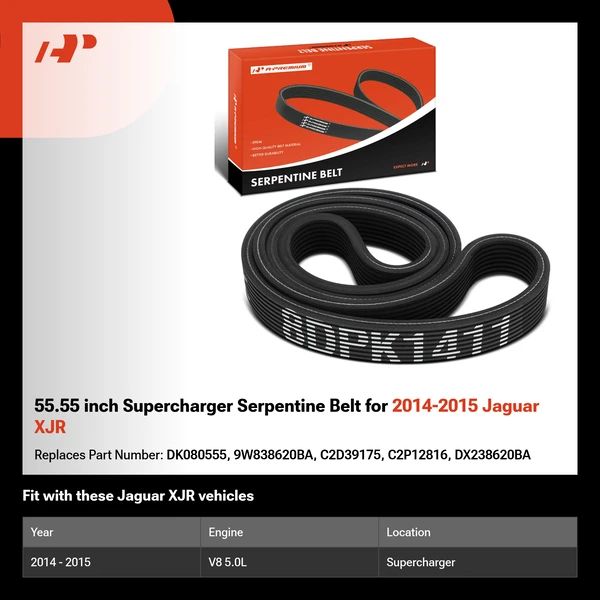 55.55 inch Supercharger Serpentine Belt for 2014-2015 Jaguar XJR