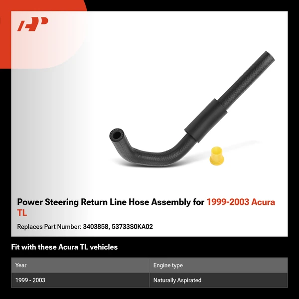 Power Steering Return Line Hose Assembly for 1999-2003 Acura TL