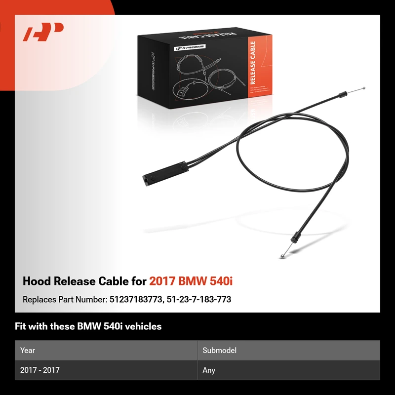 Hood Release Cable for 2017 BMW 540i