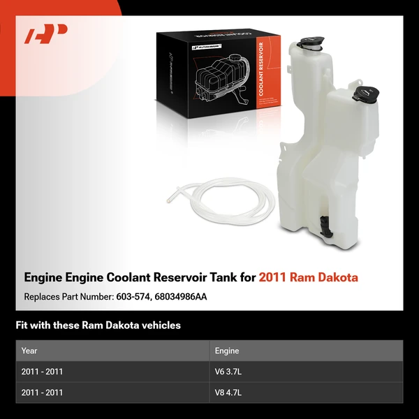 Engine Engine Coolant Reservoir Tank for 2011 Ram Dakota