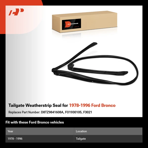 Tailgate Weatherstrip Seal for 1978-1996 Ford Bronco
