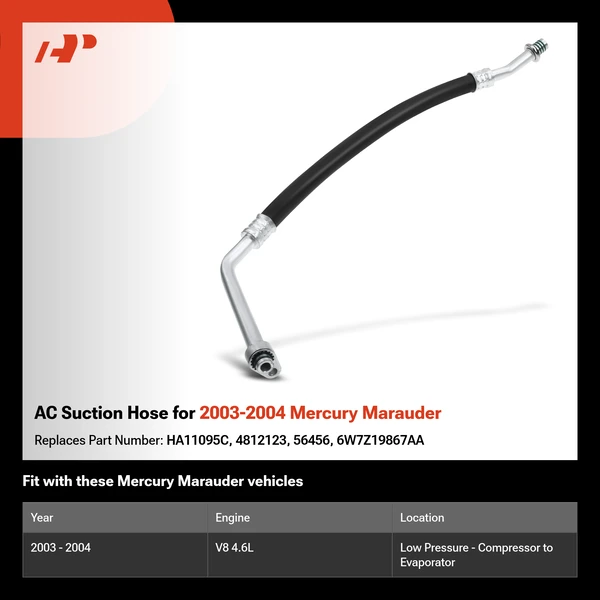 AC Suction Hose for 2003-2004 Mercury Marauder