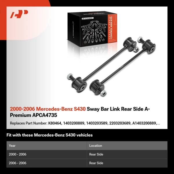 2000-2006 Mercedes-Benz S430 Sway Bar Link Rear Side A-Premium APCA4735