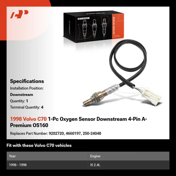 1998 Volvo C70 1-Pc Oxygen Sensor Downstream 4-Pin A-Premium OS160