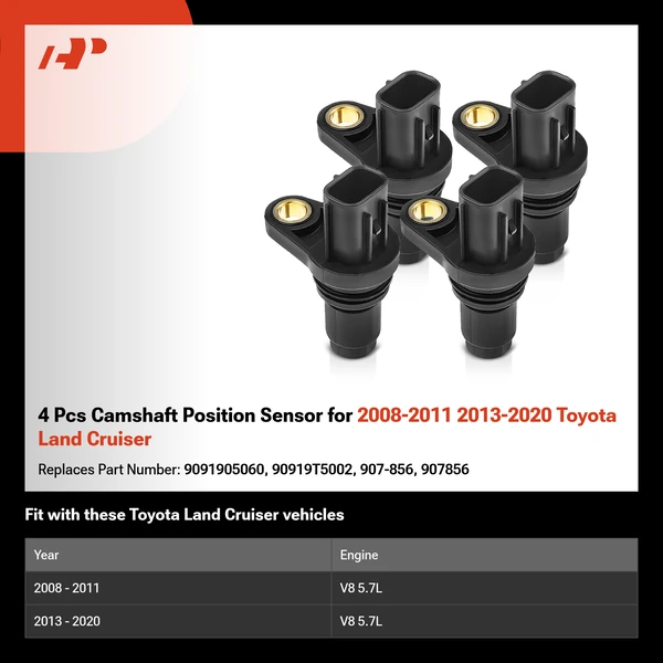 4 Pcs Camshaft Position Sensor for 2008-2011 2013-2020 Toyota Land Cruiser