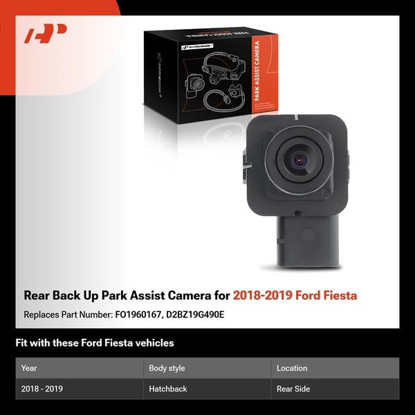 Rear Back Up Park Assist Camera for 2018-2019 Ford Fiesta