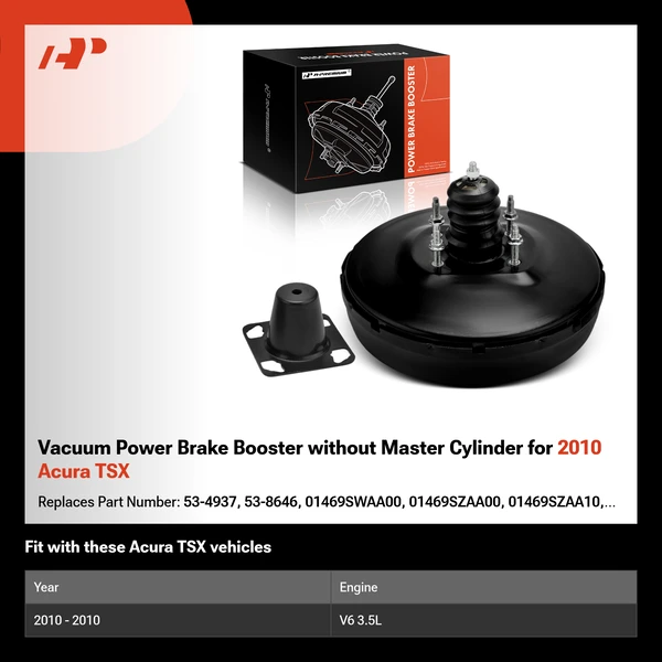 Vacuum Power Brake Booster without Master Cylinder for 2010 Acura TSX