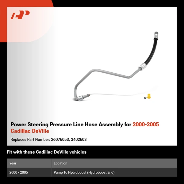 Power Steering Pressure Line Hose Assembly for 2000-2005 Cadillac DeVille