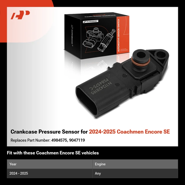 Crankcase Pressure Sensor for 2024-2025 Coachmen Encore SE