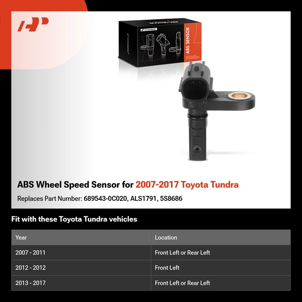 ABS Wheel Speed Sensor for 2007-2017 Toyota Tundra