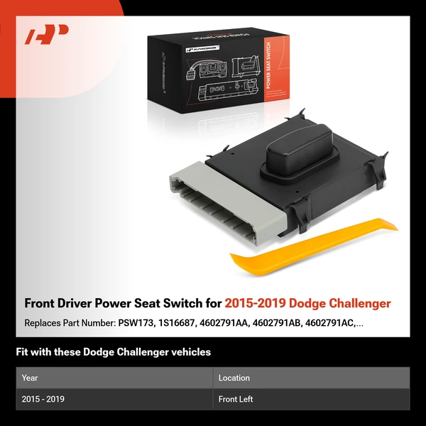 Front Driver Power Seat Switch for 2015-2019 Dodge Challenger