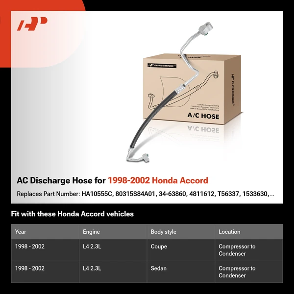 AC Discharge Hose for 1998-2002 Honda Accord