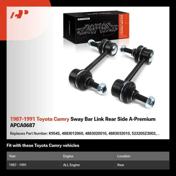 1987-1991 Toyota Camry Sway Bar Link Rear Side A-Premium APCA0687