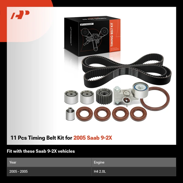 11 Pcs Timing Belt Kit for 2005 Saab 9-2X