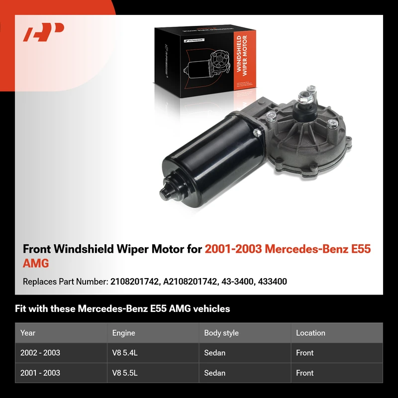 Front Windshield Wiper Motor for 2001-2003 Mercedes-Benz E55 AMG