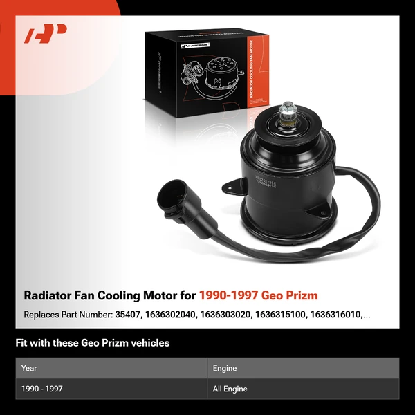 Radiator Fan Cooling Motor for 1990-1997 Geo Prizm