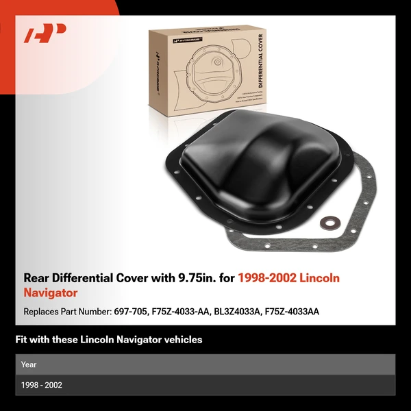 Rear Differential Cover with 9.75in. for 1998-2002 Lincoln Navigator