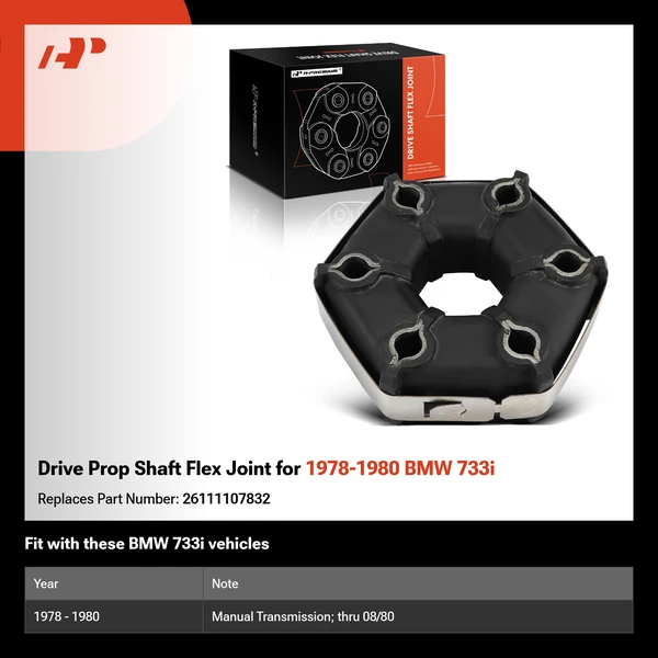 Drive Prop Shaft Flex Joint for 1978-1980 BMW 733i