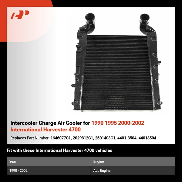 Intercooler Charge Air Cooler for 1990 1995 2000-2002 International Harvester 4700