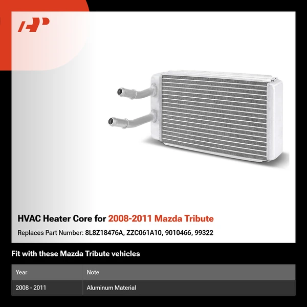HVAC Heater Core for 2008-2011 Mazda Tribute