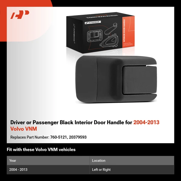 Driver or Passenger Black Interior Door Handle for 2004-2013 Volvo VNM