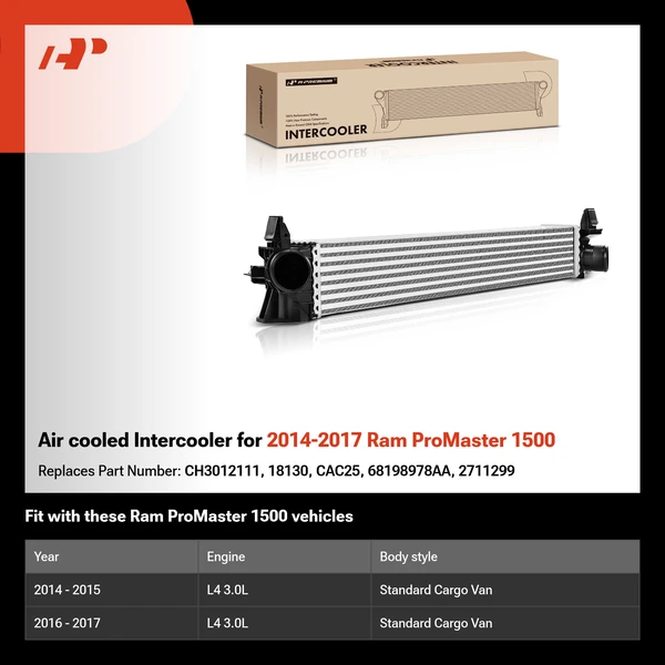 Air cooled Intercooler for 2014-2017 Ram ProMaster 1500
