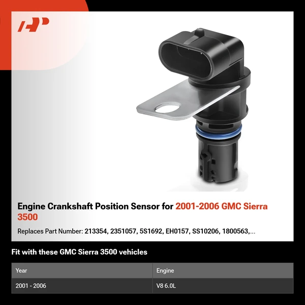 Engine Crankshaft Position Sensor for 2001-2006 GMC Sierra 3500