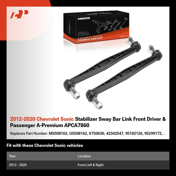 2012-2020 Chevrolet Sonic Stabilizer Sway Bar Link Front Driver & Passenger A-Premium APCA7860