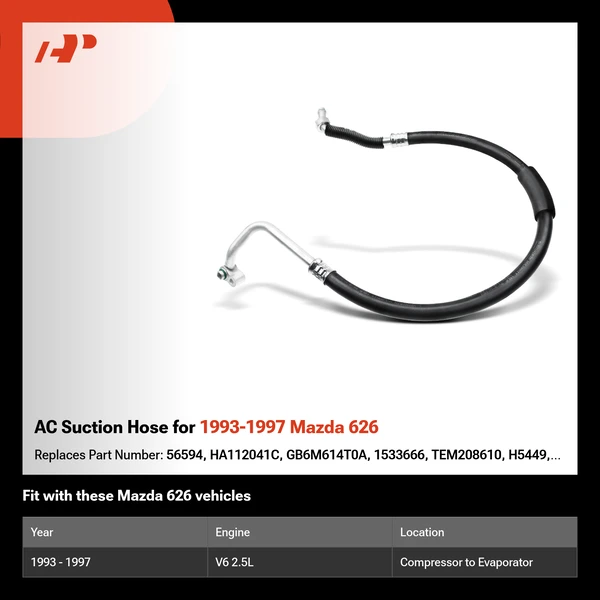 AC Suction Hose for 1993-1997 Mazda 626