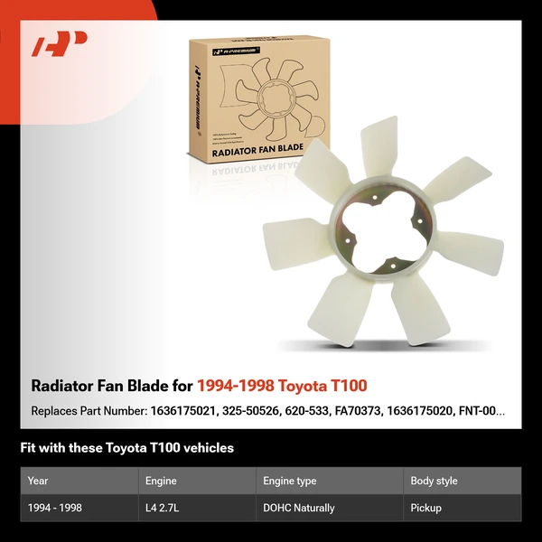 Radiator Fan Blade for 1994-1998 Toyota T100