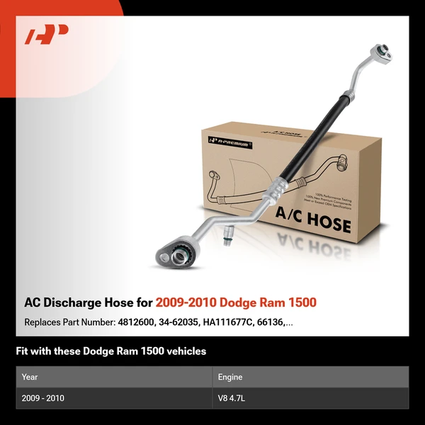 AC Discharge Hose for 2009-2010 Dodge Ram 1500
